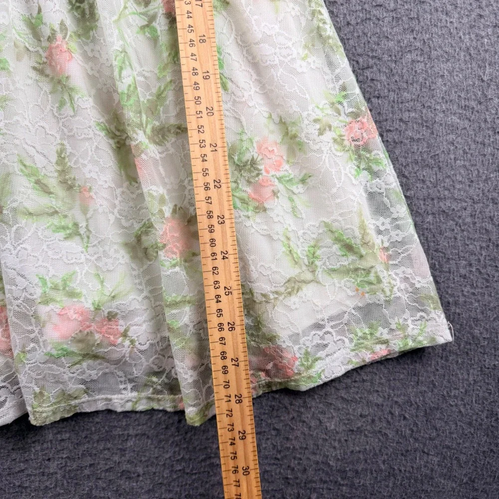 Disney Princess Floral Lace Off Shoulder Womens S Dress White Green Crochet Trim - Picture 5 of 8